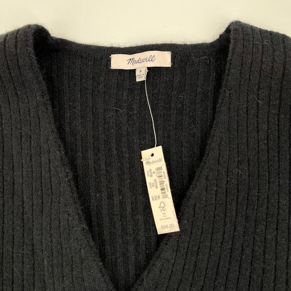 Madewell Cameron Ribbed Cardigan Size M Coziest Yarn Alpaca Wool Blend Sweater - Picture 7 of 11